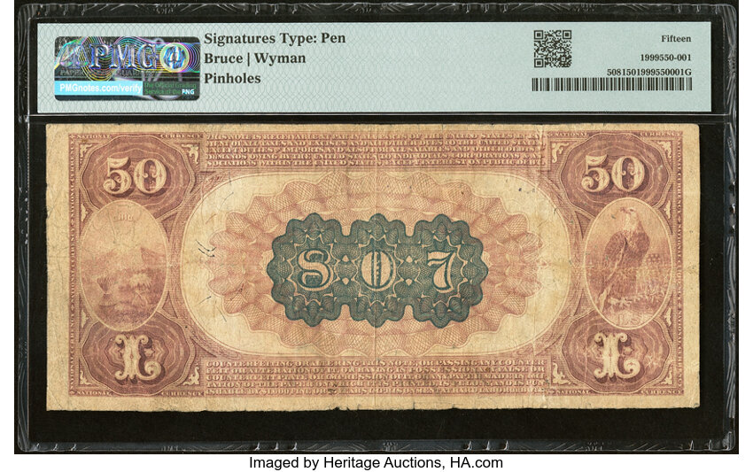 1882 $50  2nd Charter Period, 1st Issue, Brown Back (Fr. 508) thumbnail 7