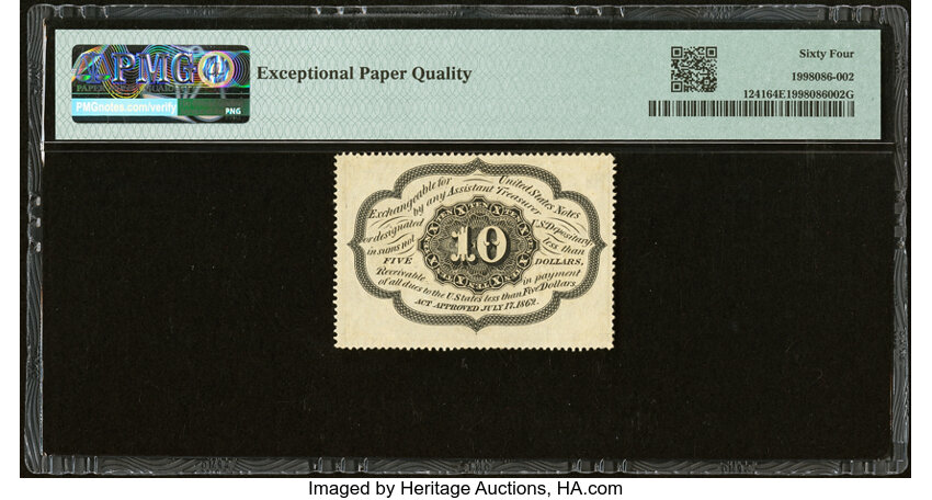  10c Washington Postage Stamp Obverse (Fr. 1241) thumbnail 16