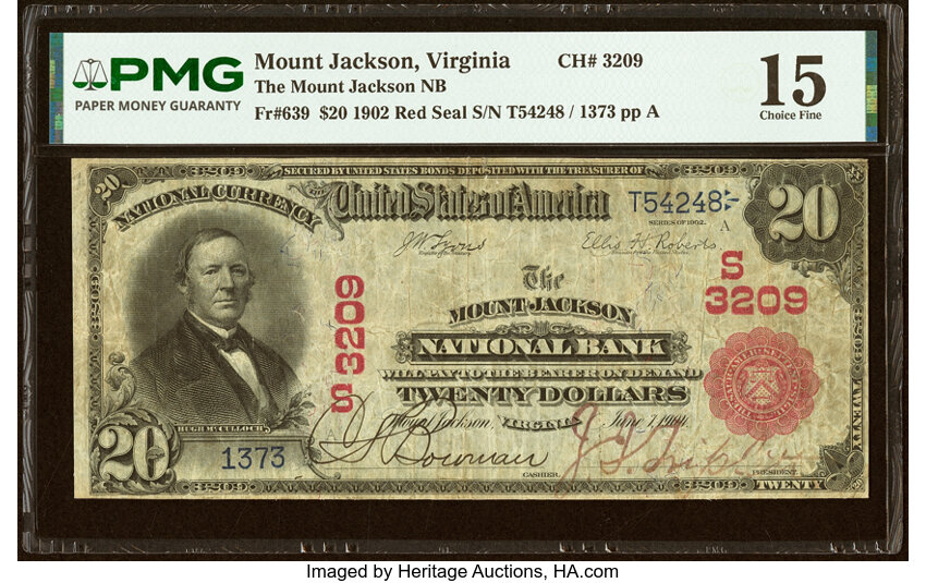 1902 $20  3rd Charter Period, 1st Issue, Red Seal (Fr. 639) thumbnail 5