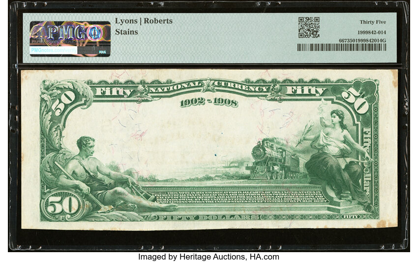 1902 $50  3rd Charter Period, 2nd Issue, Date Back (Fr. 667) thumbnail 17