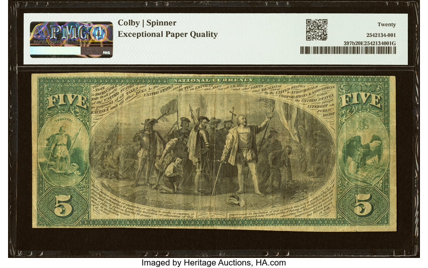 Original $5  1st Charter Period, Seal With Rays (Fr. 397b) thumbnail 8