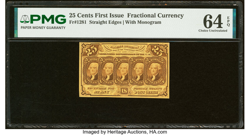  25c Five Stamps Obverse (Fr. 1281) thumbnail 2
