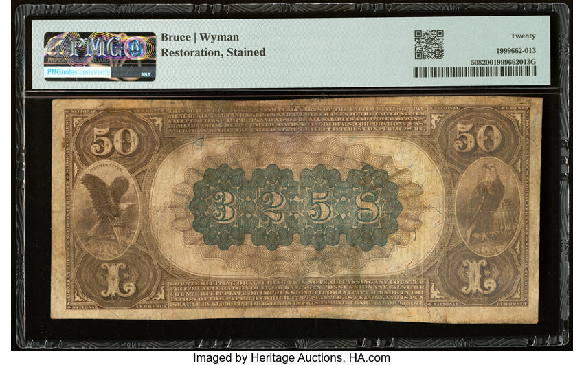 1882 $50  2nd Charter Period, 1st Issue, Brown Back (Fr. 508) thumbnail 9