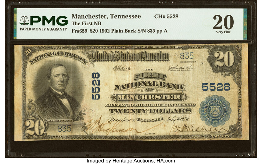 1902 $20  3rd Charter Period, 3rd Issue, Plain Back (Fr. 659) thumbnail 2