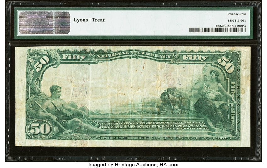 1902 $50  3rd Charter Period, 1st Issue, Red Seal (Fr. 665) thumbnail 3