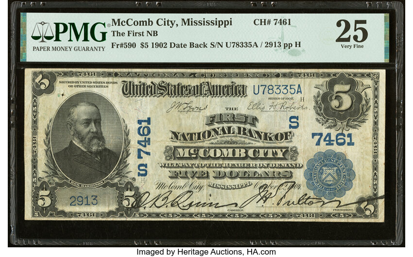 1902 $5  3rd Charter Period, 2nd Issue, Date Back (Fr. 590) thumbnail 4