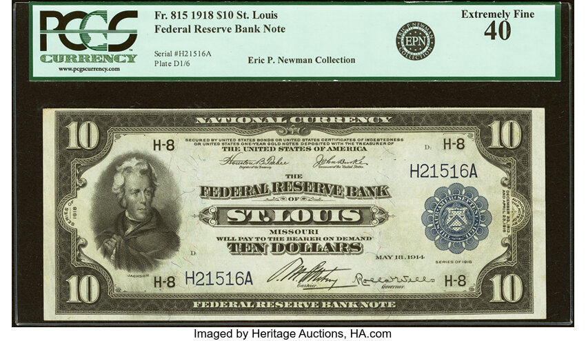 1918 $10  St. Louis (Fr. 815) thumbnail 2