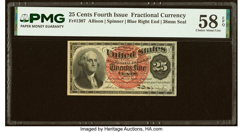  25c Bust of George Washington (Fr. 1307) thumbnail 4