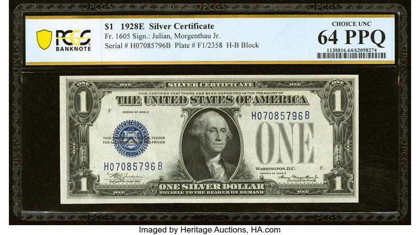 1928E $1  (Fr. 1605) thumbnail 3