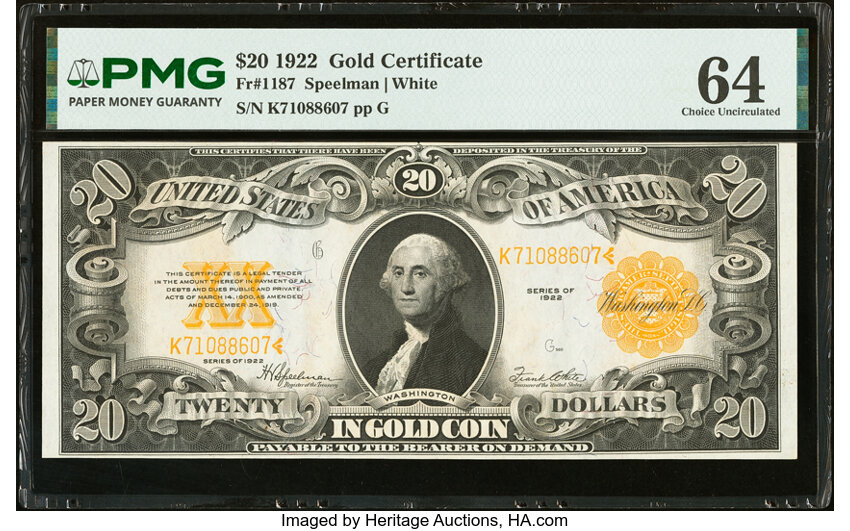 1922 $20  (Fr. 1187) thumbnail 4