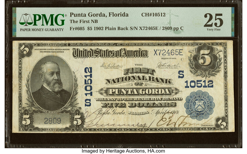 1902 $5  3rd Charter Period, 3rd Issue, Plain Back (Fr. 605) thumbnail 4