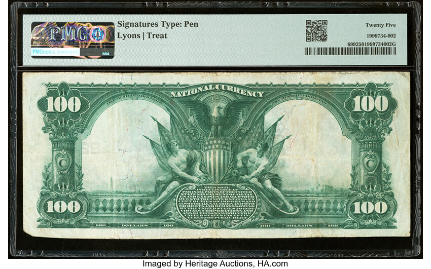 1902 $100  3rd Charter Period, 3rd Issue, Plain Back (Fr. 699) thumbnail 3