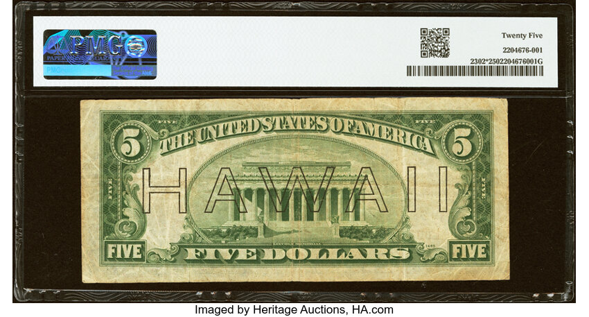 1934A $5  Hawaiian, Star Replacement (Fr. 2302*) thumbnail 3