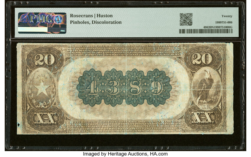 1882 $20  2nd Charter Period, 1st Issue, Brown Back (Fr. 498) thumbnail 17