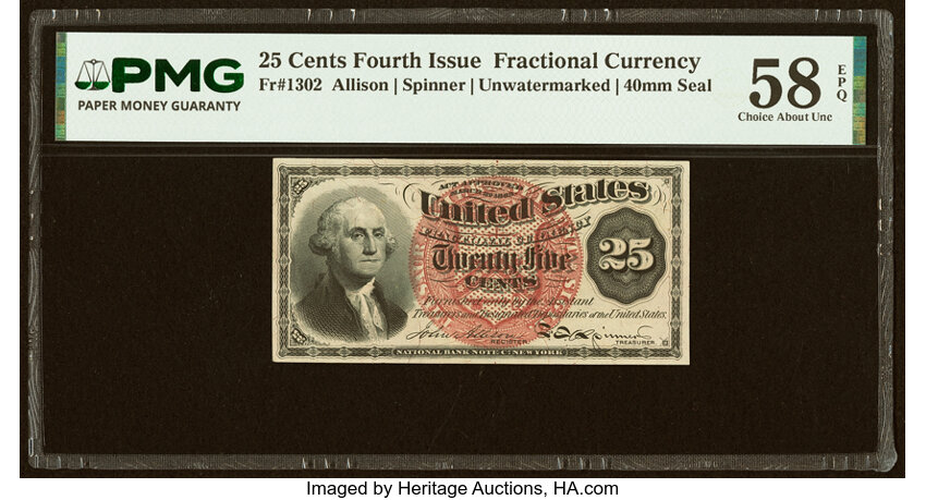  25c Bust of George Washington (Fr. 1302) thumbnail 4