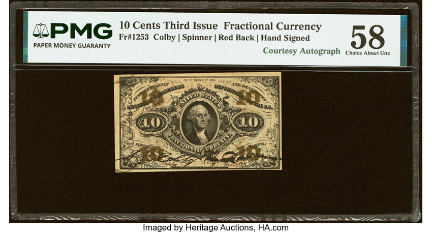  10c Head of George Washington (Fr. 1253) thumbnail 2