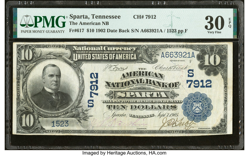 1902 $10  3rd Charter Period, 2nd Issue, Date Back (Fr. 617) thumbnail 3
