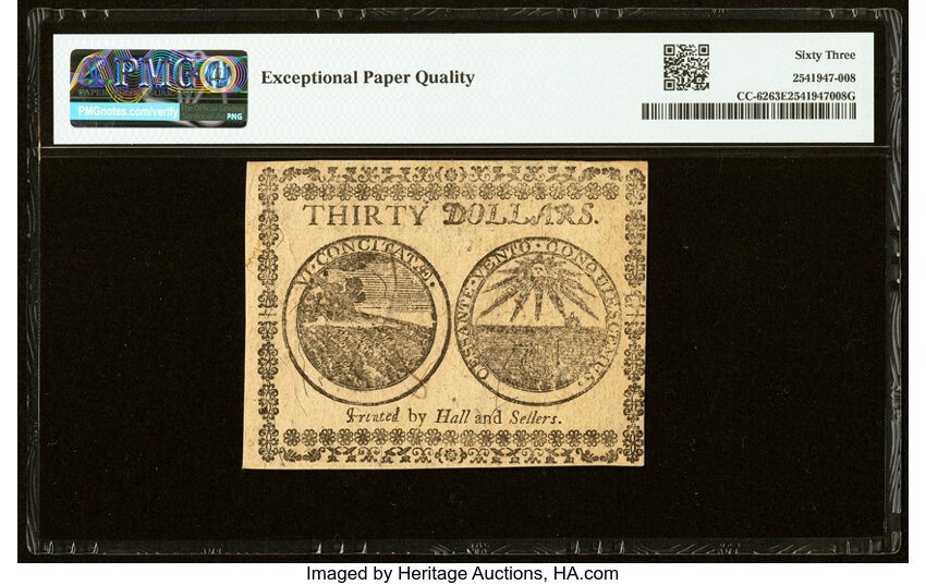 Feb 26, 1777 $30  Continental Currency, Baltimore (Fr. CC62) thumbnail 4