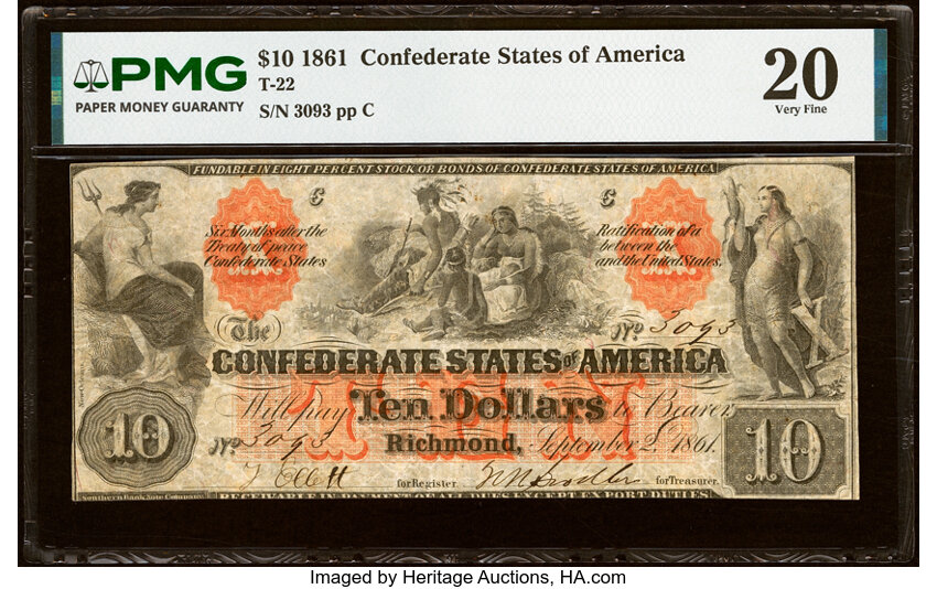 1861 $10  September 2, 1861 (Fr. T22) thumbnail 3