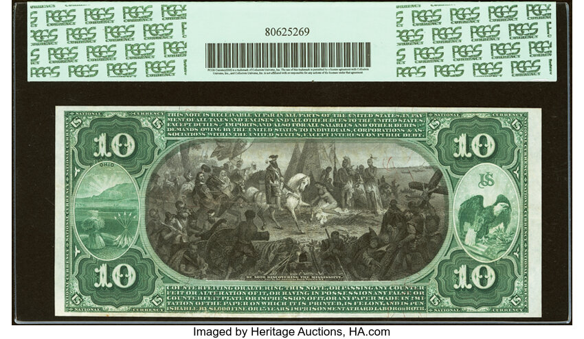 1875 $10  1st Charter Period, Scalloped Seal (Fr. 419) thumbnail 15