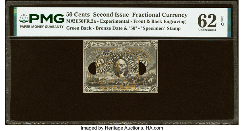  50c Head of George Washington in Bronze Oval Frame (Fr. 1316) thumbnail 12