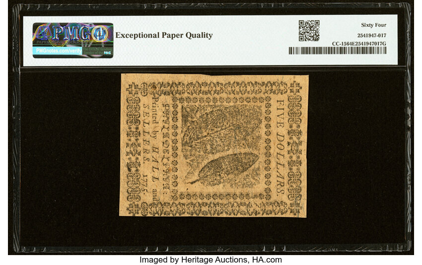 Nov 29, 1775 $5  Continental Currency (Fr. CC15) thumbnail 7