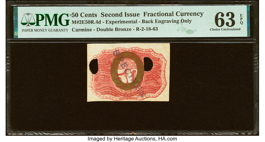  50c Head of George Washington in Bronze Oval Frame (Fr. 1316) thumbnail 8