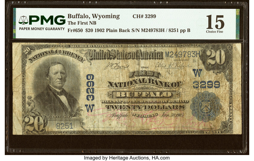 1902 $20  3rd Charter Period, 3rd Issue, Plain Back (Fr. 650) thumbnail 8