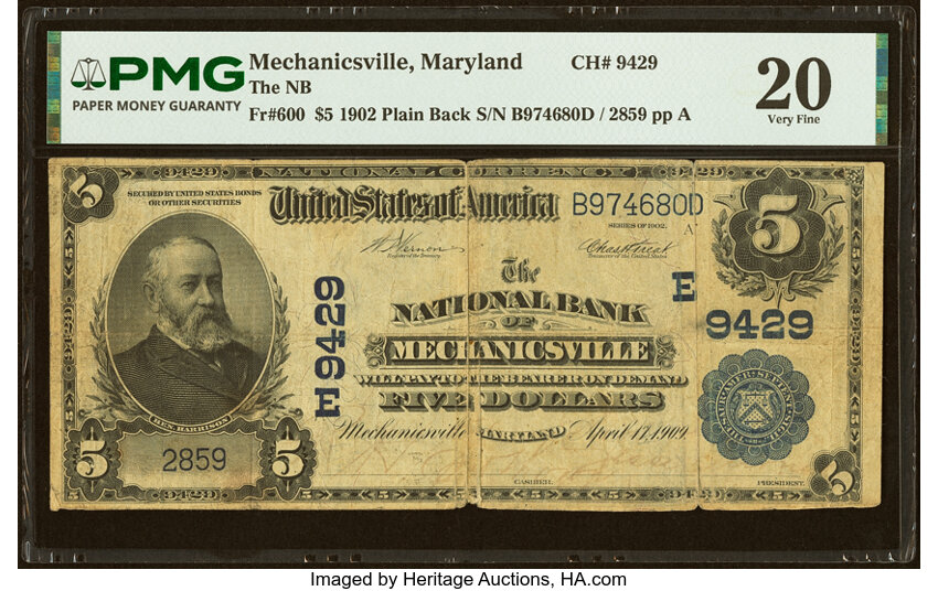 1902 $5  3rd Charter Period, 3rd Issue, Plain Back (Fr. 600) thumbnail 3
