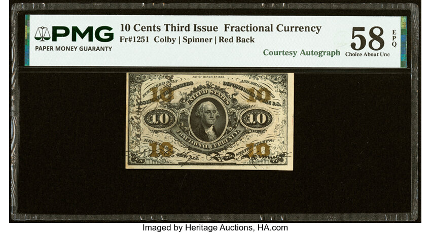  10c Head of George Washington (Fr. 1251) thumbnail 7