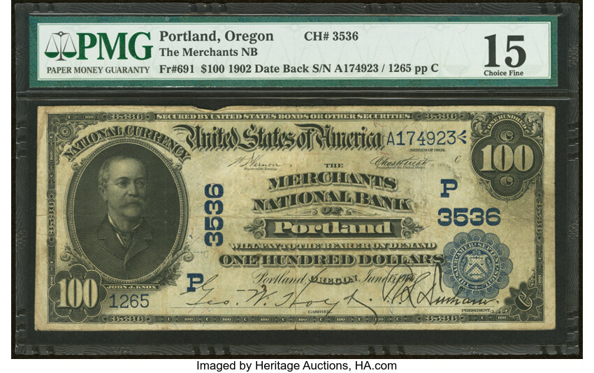 1902 $100  3rd Charter Period, 2nd Issue, Date Back (Fr. 691) thumbnail 3