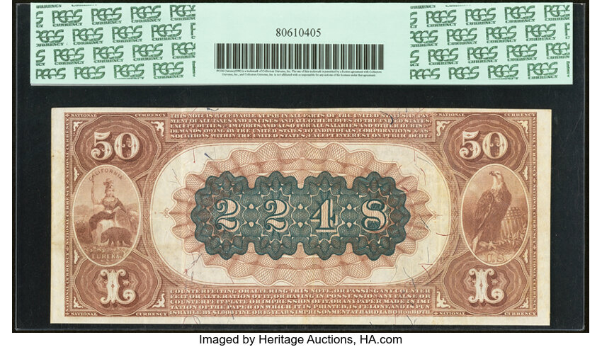 1882 $50  2nd Charter Period, 1st Issue, Brown Back (Fr. 515) thumbnail 3