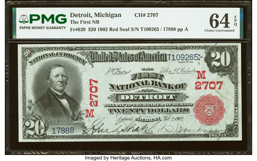 1902 $20  3rd Charter Period, 1st Issue, Red Seal (Fr. 639) thumbnail 7