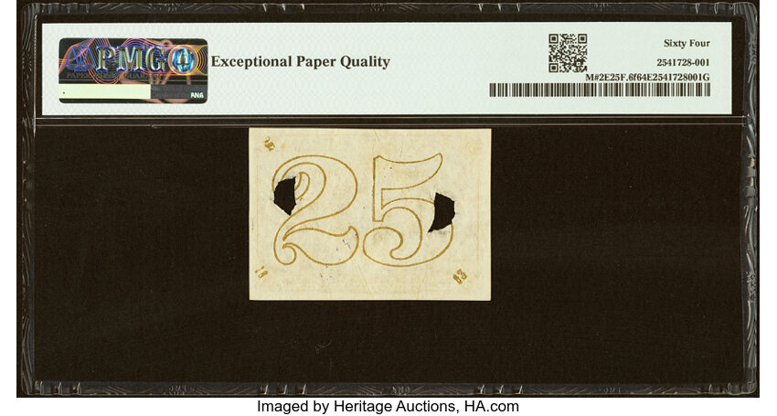 25c Head of George Washington in Bronze Oval Frame (Fr. 1286) thumbnail 13