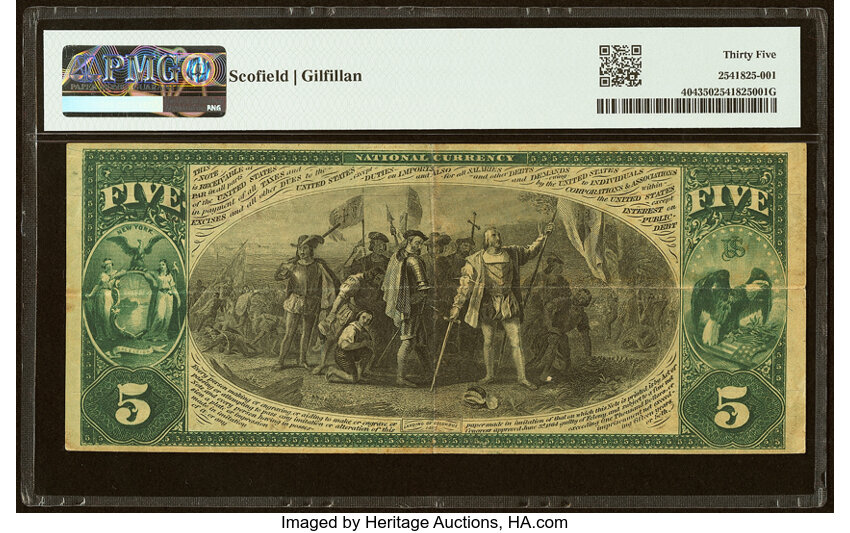 1875 $5  1st Charter Period, Scalloped Seal (Fr. 404) thumbnail 14