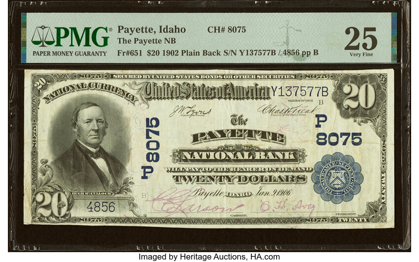 1902 $20  3rd Charter Period, 3rd Issue, Plain Back (Fr. 651) thumbnail 3