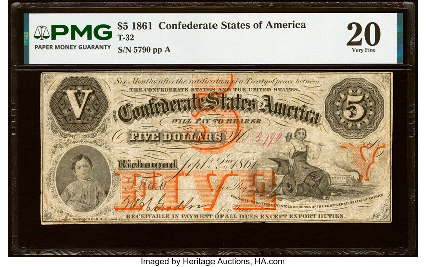 1861 $5  September 2, 1861 (Fr. T32) thumbnail 4