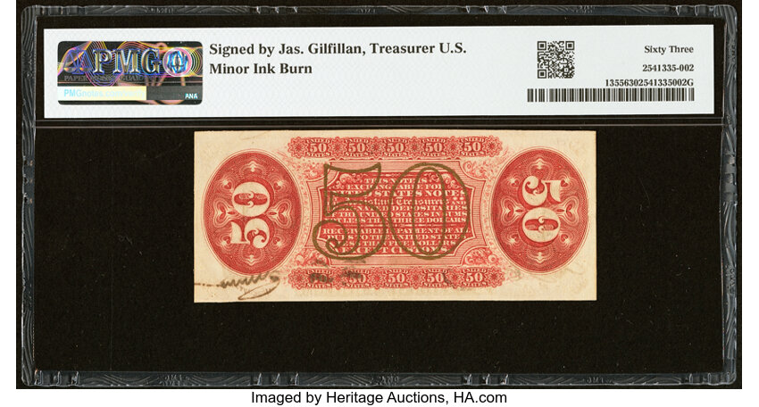  50c Seated Figure of Justice (Fr. 1355) thumbnail 16