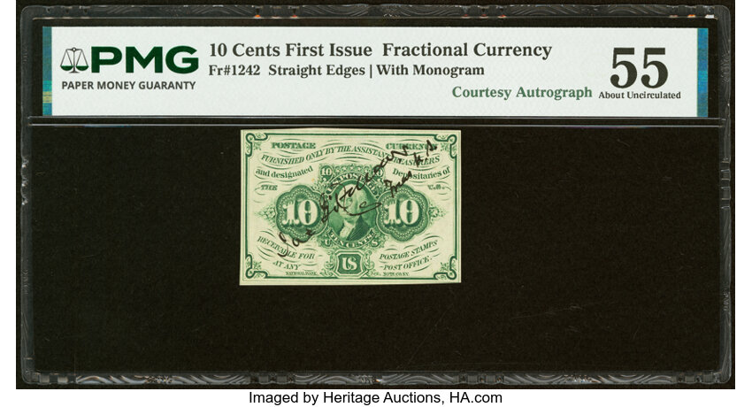  10c Washington Postage Stamp Obverse (Fr. 1242) thumbnail 4