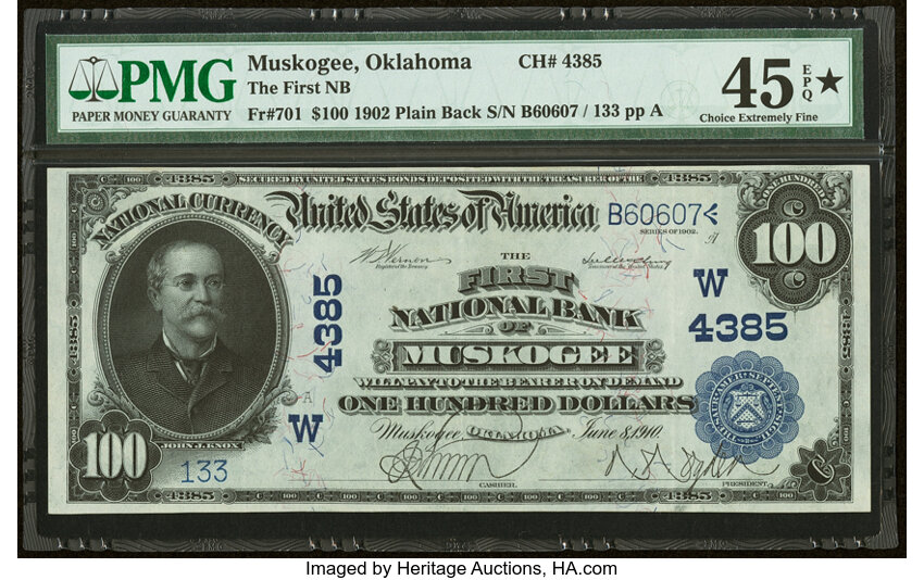 1902 $100  3rd Charter Period, 3rd Issue, Plain Back (Fr. 701) thumbnail 2