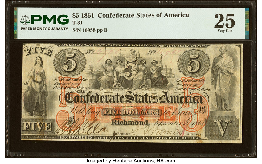 1861 $5  September 2, 1861 (Fr. T31) thumbnail 2