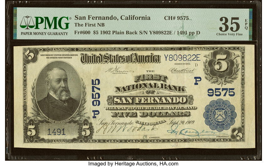 1902 $5  3rd Charter Period, 3rd Issue, Plain Back (Fr. 600) thumbnail 17