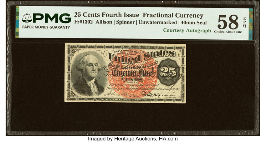  25c Bust of George Washington (Fr. 1302) thumbnail 5