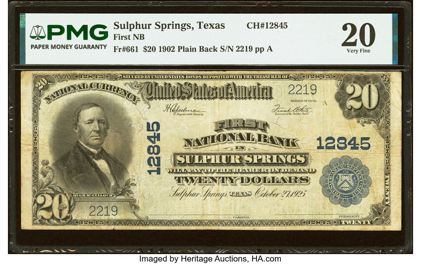 1902 $20  3rd Charter Period, 3rd Issue, Plain Back (Fr. 661) thumbnail 4