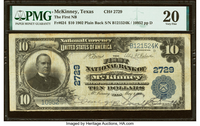 1902 $10  3rd Charter Period, 3rd Issue, Plain Back (Fr. 624) thumbnail 11