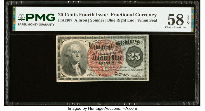  25c Bust of George Washington (Fr. 1307) thumbnail 3