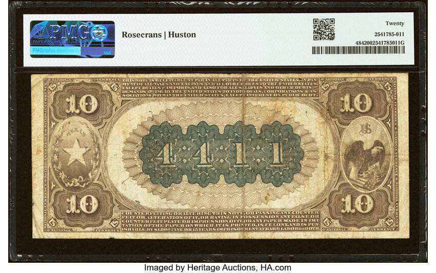 1882 $10  2nd Charter Period, 1st Issue, Brown Back (Fr. 484) thumbnail 20