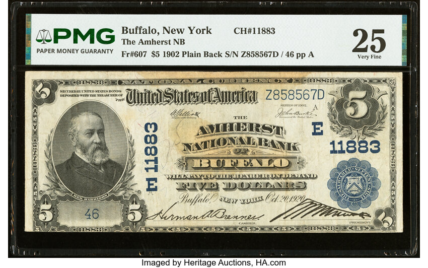 1902 $5  3rd Charter Period, 3rd Issue, Plain Back (Fr. 607) thumbnail 6