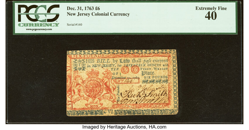 Dec 31, 1763 £6 New Jersey (Fr. NJ160) thumbnail 2
