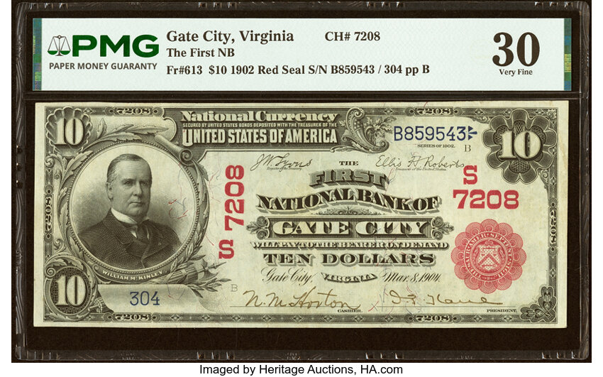 1902 $10  3rd Charter Period, 1st Issue, Red Seal (Fr. 613) thumbnail 4